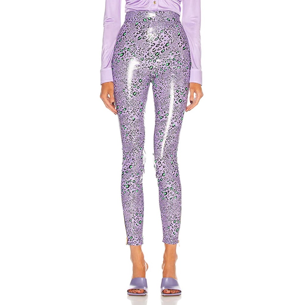 SOLD🚫AUTHENTIC NWOT Versace Purple Leopard Pants IT36 - Picture 1 of 14